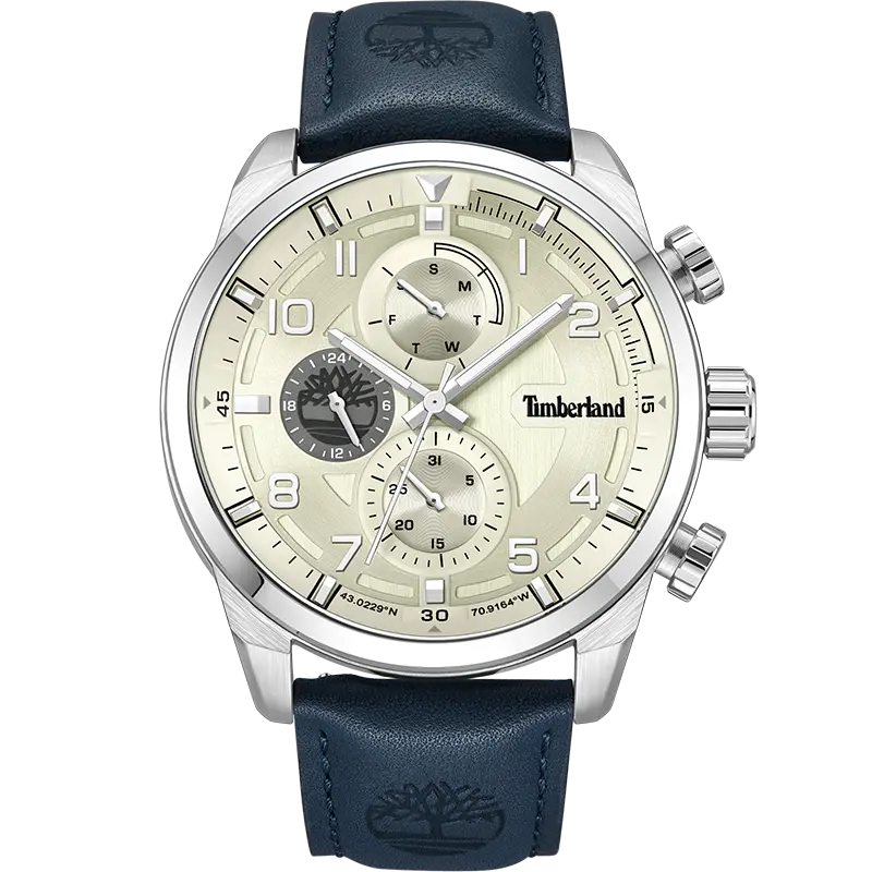 

Timberland Часы Henniker II Collection Wrist Watch Quartz Movement Leather Strap Beige Watch Dial Men's Watch, Ecru (TDWGF2201105)