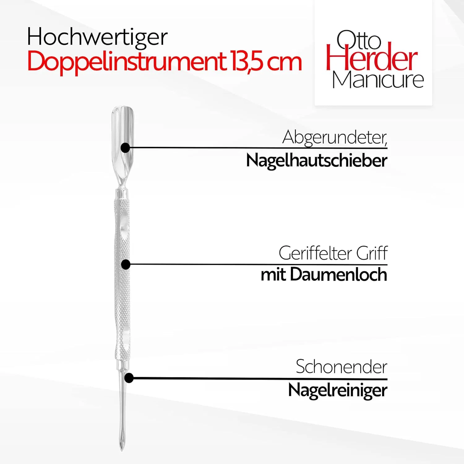 Двусторонний инструмент для маникюра OTTO HERDER 13.5 см ‎Otto Herder Manicure — фото 2