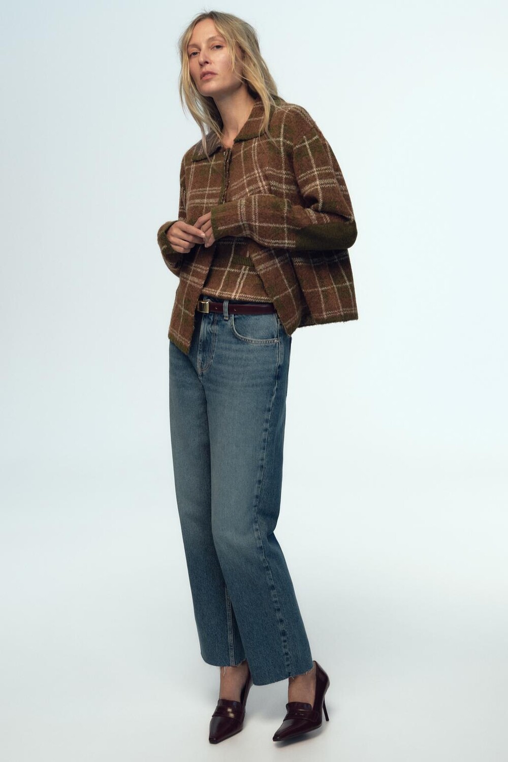 

Джинсы из денима прямого кроя с высокой талией z1975 ZARA, индиго