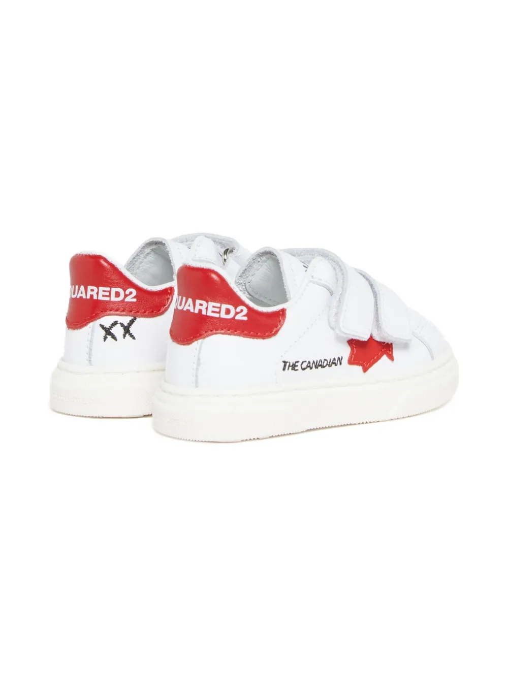 Кроссовки с двойным ремешком, украшенные звездами DSQUARED2 KIDS, белый — фото 3