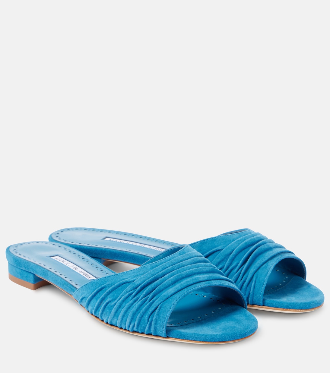 Пирюфлет 10 замшевые сандалии Manolo Blahnik, 4054 Dblu