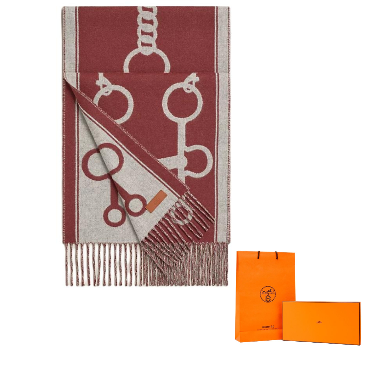 

HERMES Красный кашемировый шарф, Red