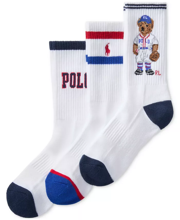 

Носки Little & Big Boys Polo Ball Crew, 3 пары Polo Ralph Lauren, белый