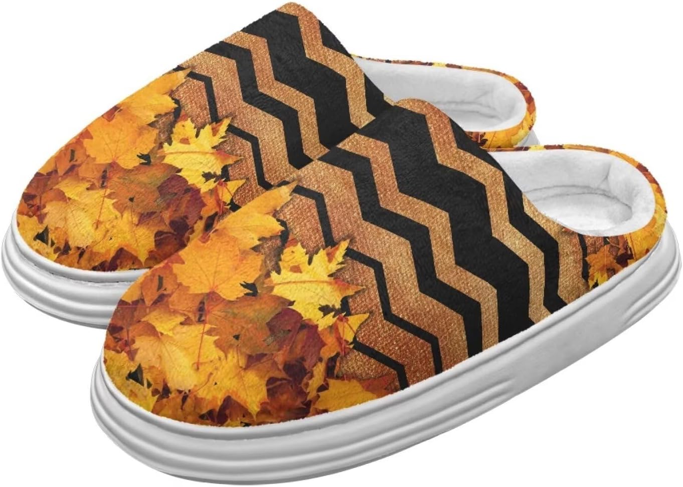 

Тапочки Chririnla на День Благодарения для женщин и мужчин, мягкие, уютные, комфортные, плюшевые, легкие, без шнурков, для дома и улицы, с противоскользящей подошвой из EVA, золотой