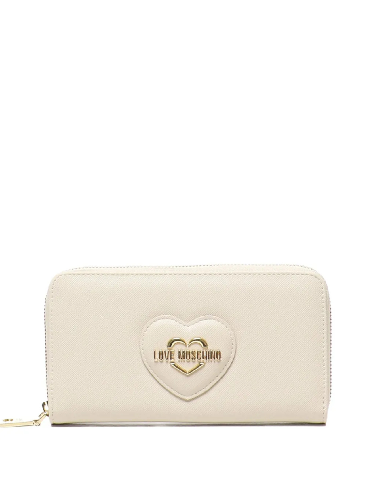 

Кошелек на молнии с логотипом Love Moschino в виде сердца, белый