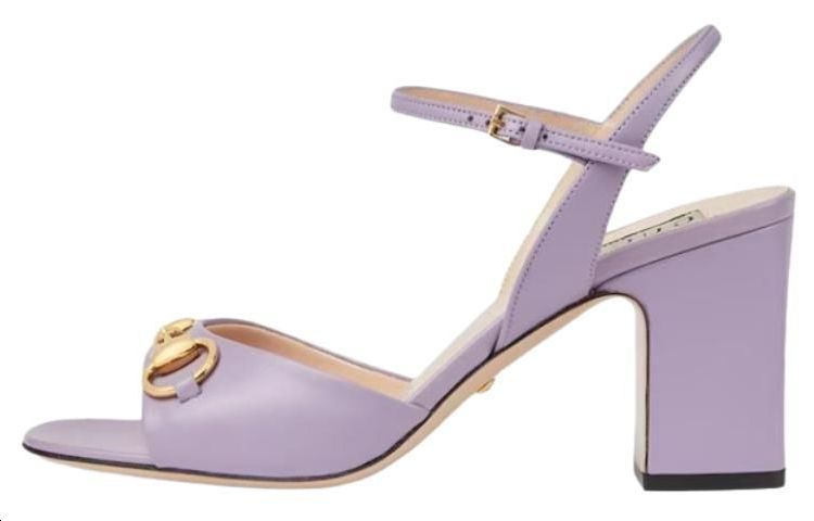 Gucci Сандалии Horsebit с одной лямкой, женские, фиолетовые