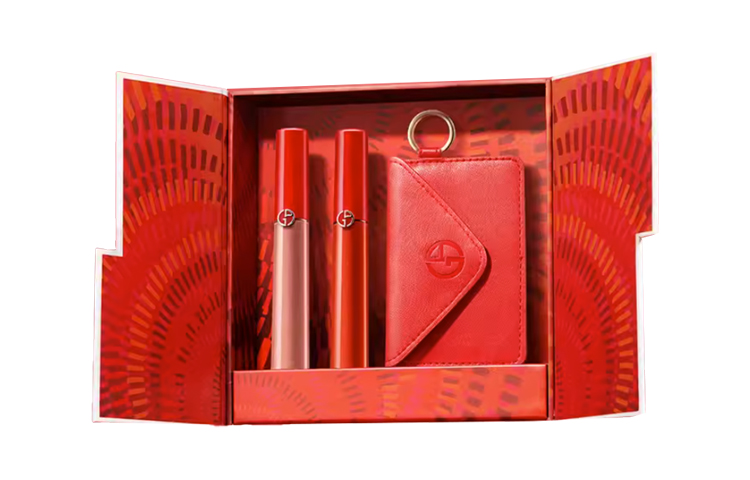 

GIORGIO ARMANI AMANI Redtube двухцветная помада бокс лимитированная серия набор косметики легко растушевывается натуральный оттенок комплект из 2 штук