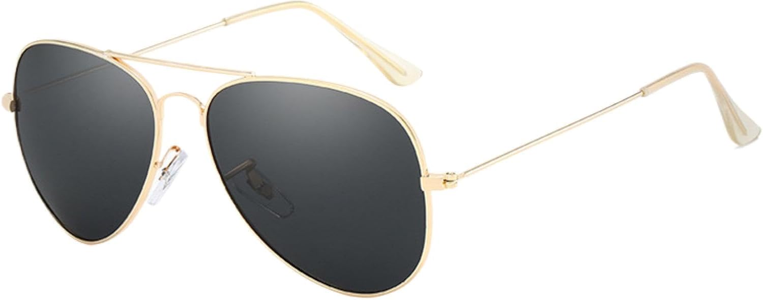 

Солнцезащитные очки с защитой от УФ-излучения UV400 | Металлическая оправа | Для женщин и мужчин | Для занятий спортом на открытом воздухе и вождения DSVIGF, Gold Grey