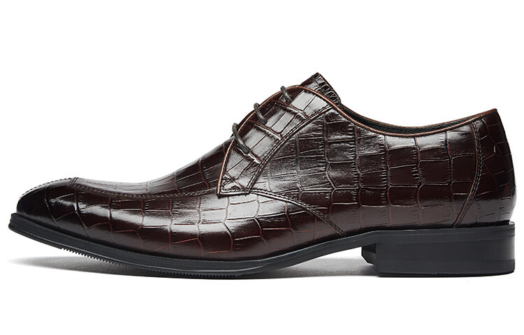 

Туфли KANGNAI Dress Shoes Men Low-Top Brown