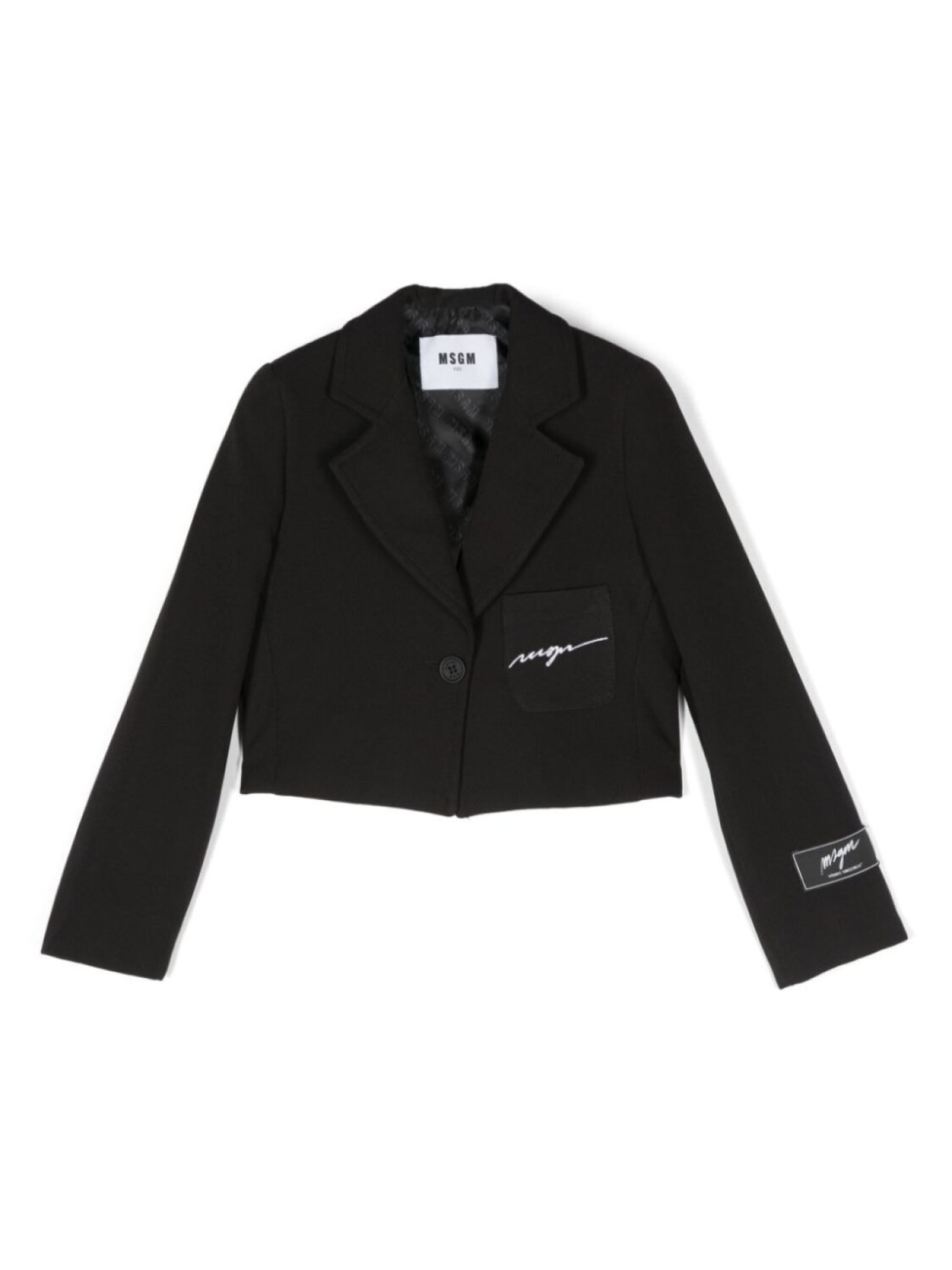

MSGM Kids пиджак с вышитым логотипом, черный
