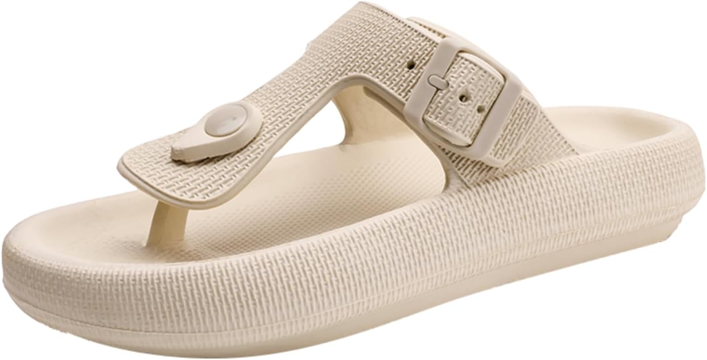 

Шлепанцы унисекс из ЭВА с регулируемой пряжкой, классические сандалии с Т-образным ремешком для мужчин и женщин, нескользящая амортизирующая подошва, легкие летние шлепанцы Eliogn, хаки