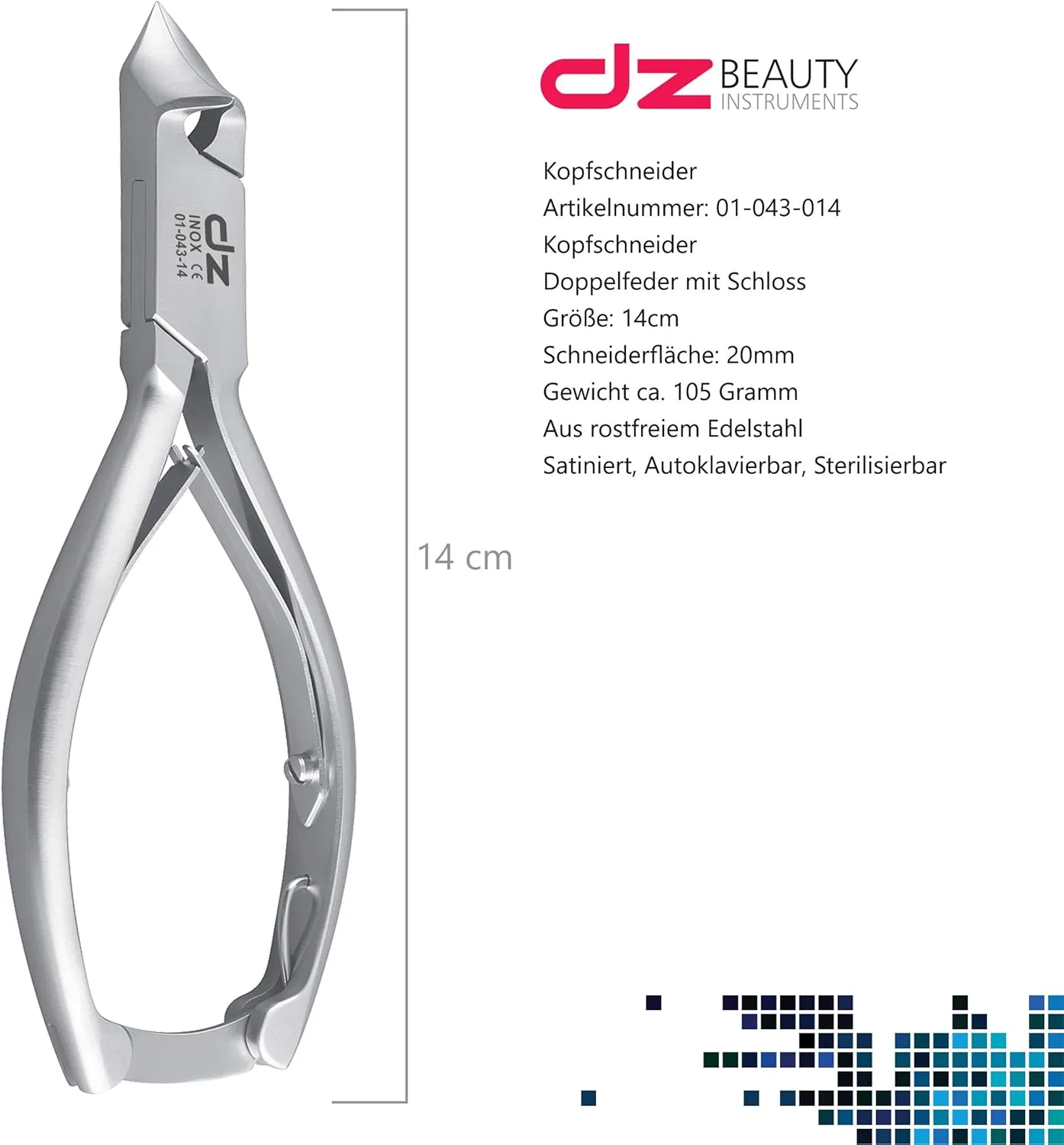 Кусачки для ногтей DZ Premium, 13 см, изогнутое лезвие 18 мм Dz Beauty Instruments — фото 2