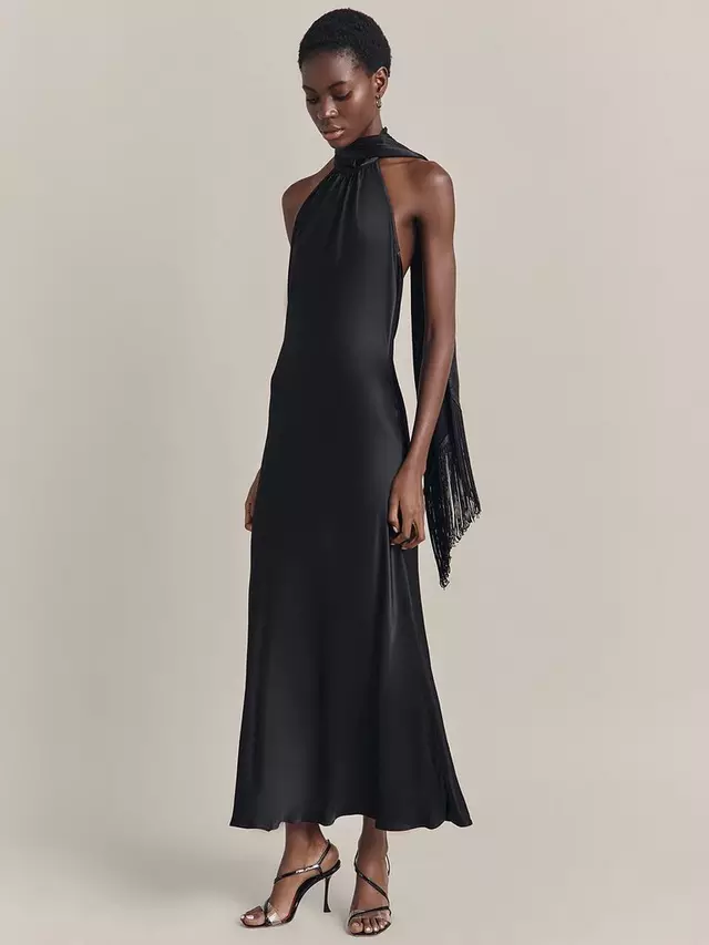 

Платье Ghost Florence Backless Halter Neck Midi, черный