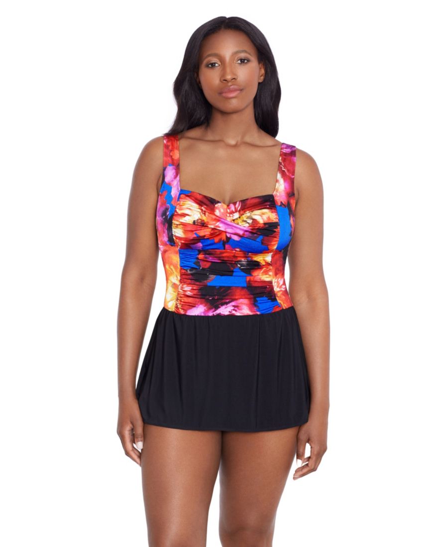 

Женское купальное платье Les Fleurs Twist с присборенным длинным торсом Longitude, Les fleurs