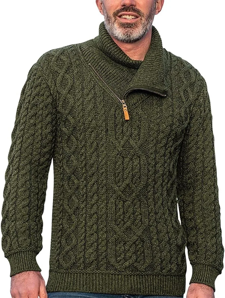 

Вязаный пуловер для мужчин с шалькой Slim Fit TACSTRUN