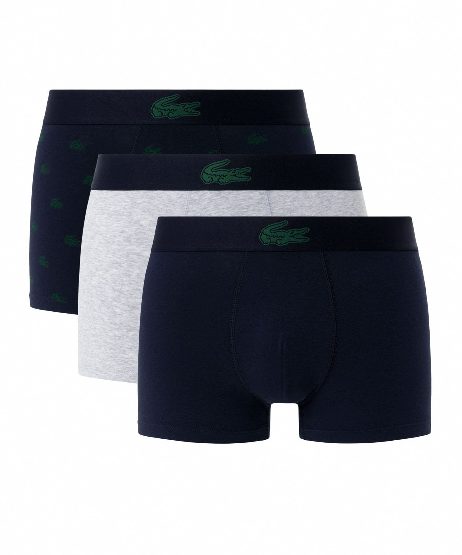 Комплект из 3 трусов-боксеров с крокодиловым принтом LACOSTE, Dark Navy