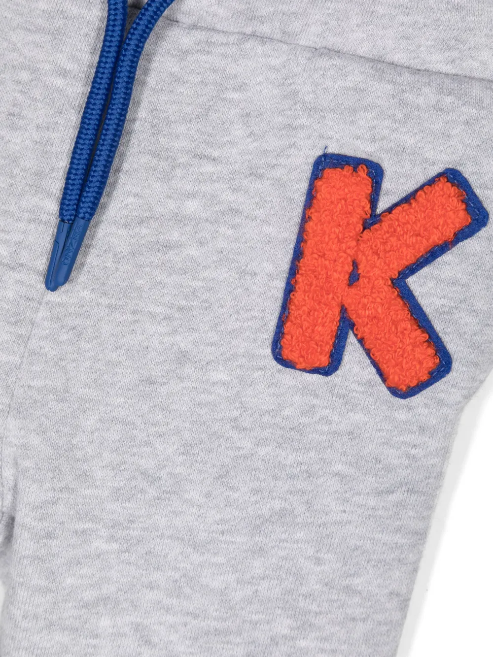 Леггинсы с кулиской и вышитым логотипом Kenzo Kids, серый — фото 3