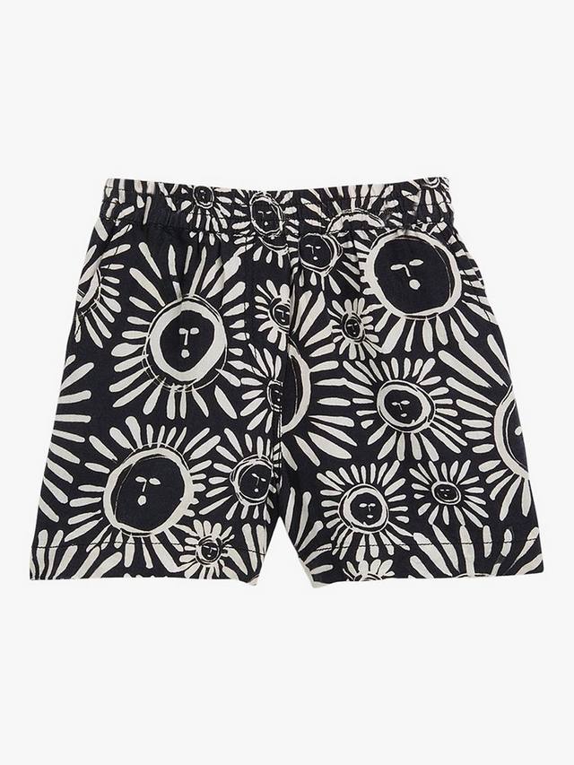 Детские шорты Sunman Sunny из льняной смеси Whistles, Black/Multi — фото 2