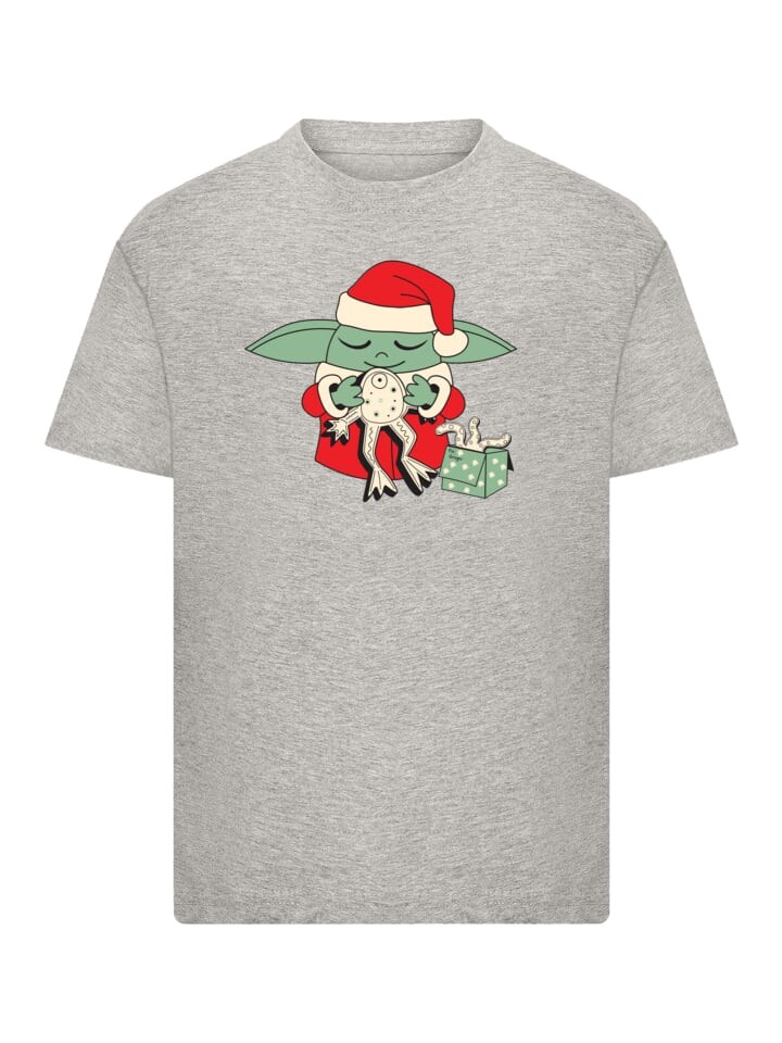 

Футболка F4NT4STIC T-Shirt Star Wars Grogu To You XMAS, пятнистый серый