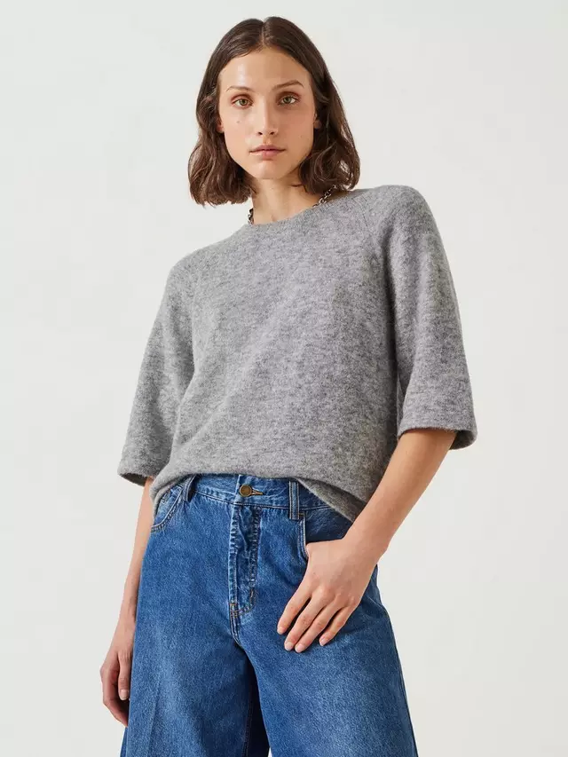 

Топ HUSH Lucia Knitted Crew Neck, цвет light/grey/marl