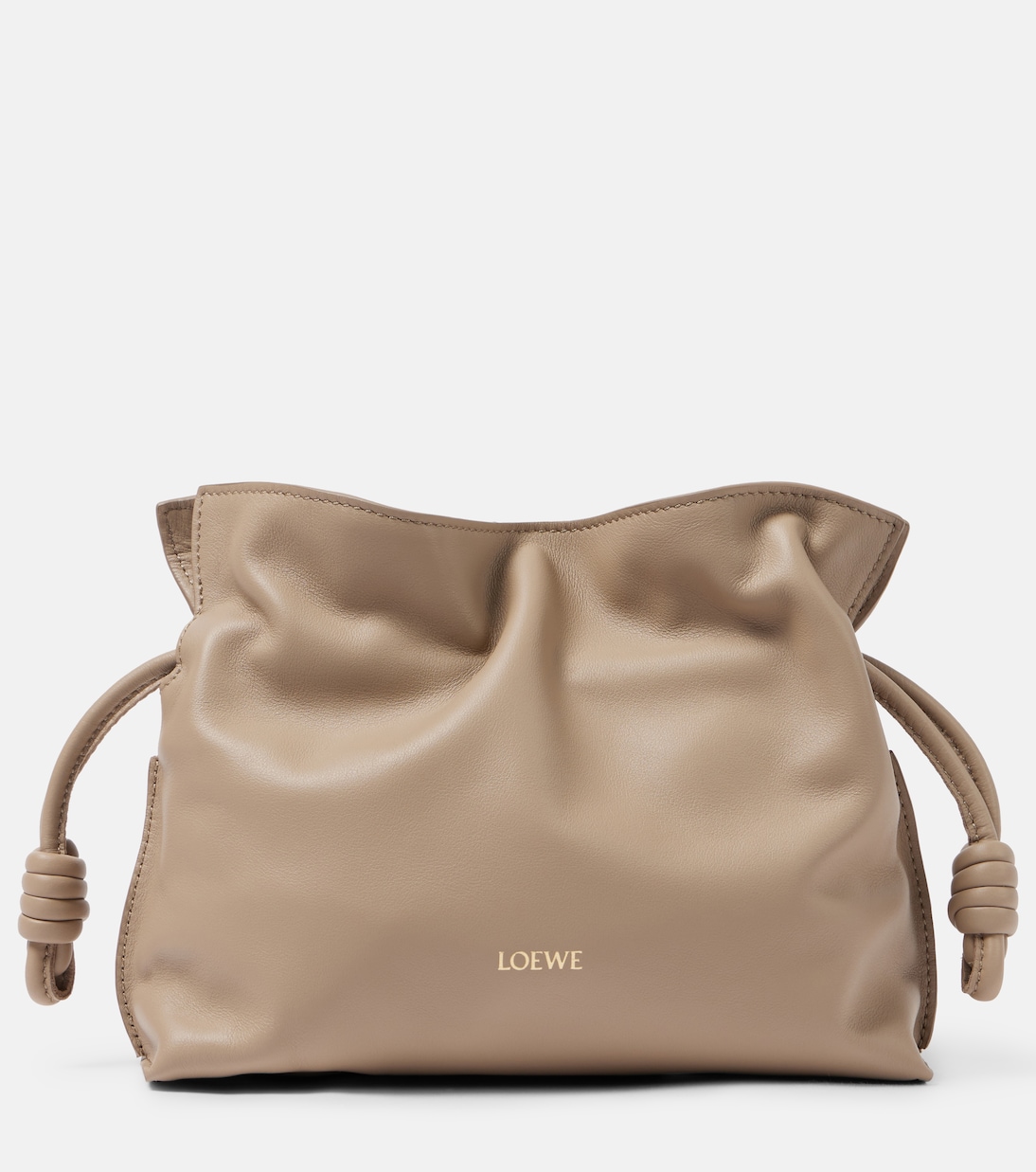

Фламенко миниатюрный кожаный клатч Loewe, песочный