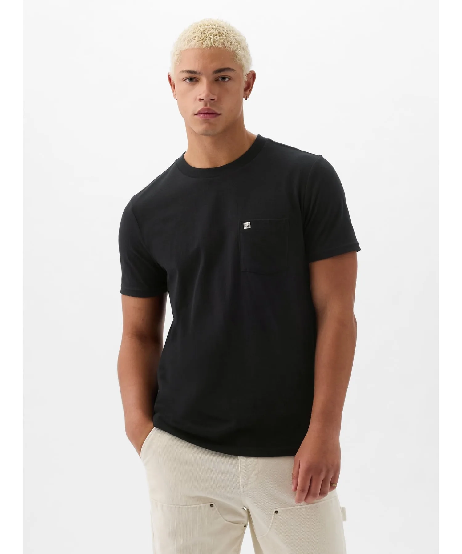 Мини-футболка с логотипом (U)GAP и карманом (унисекс), BLACK