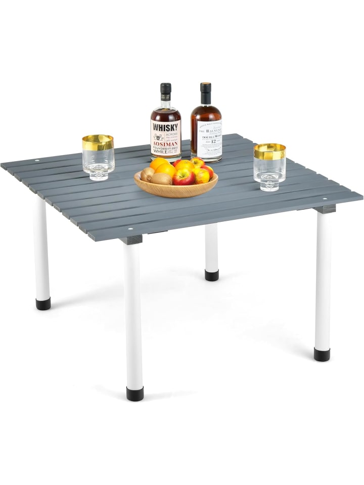 

COSTWAY Складной походный стол, 62 см, серый