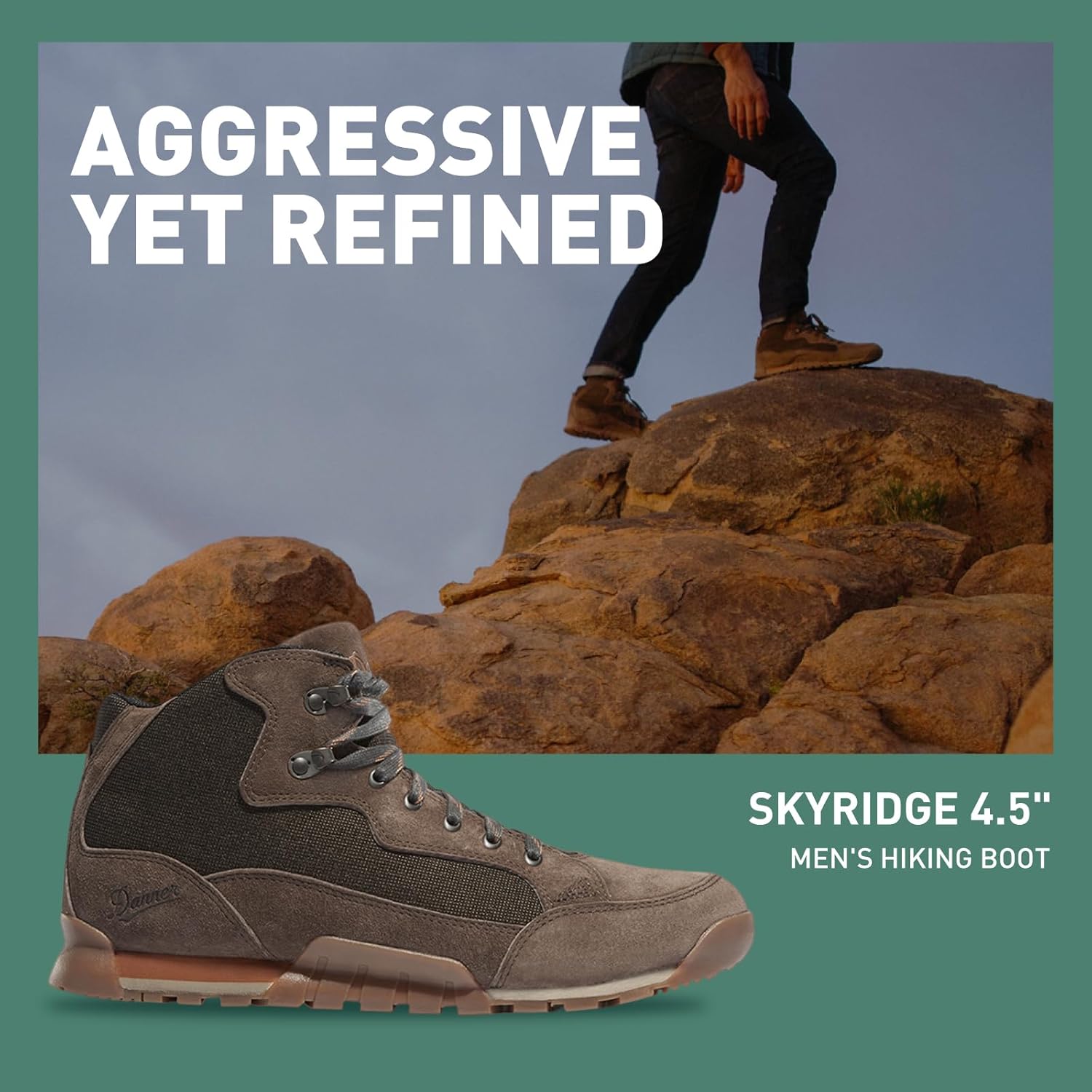 Мужские туристические ботинки Danner Skyridge - водонепроницаемые, с прочным верхом из замши и хлопкового рипстопа, дышащей подкладкой, комфортной стелькой и подошвой с хорошим сцеплением, Dark Earth — фото 2