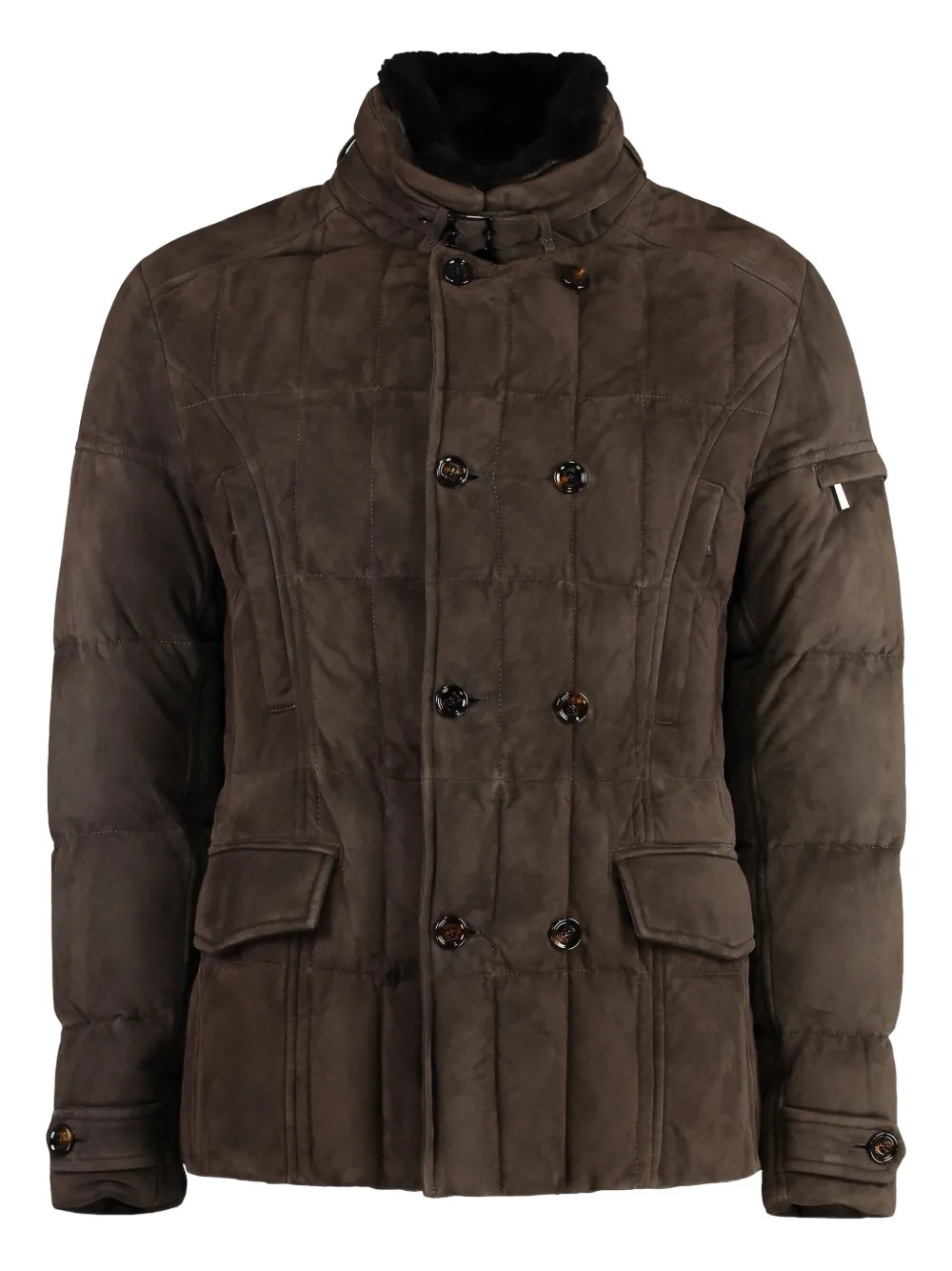 

Стеганая куртка с воротником из овчины Moorer, коричневый