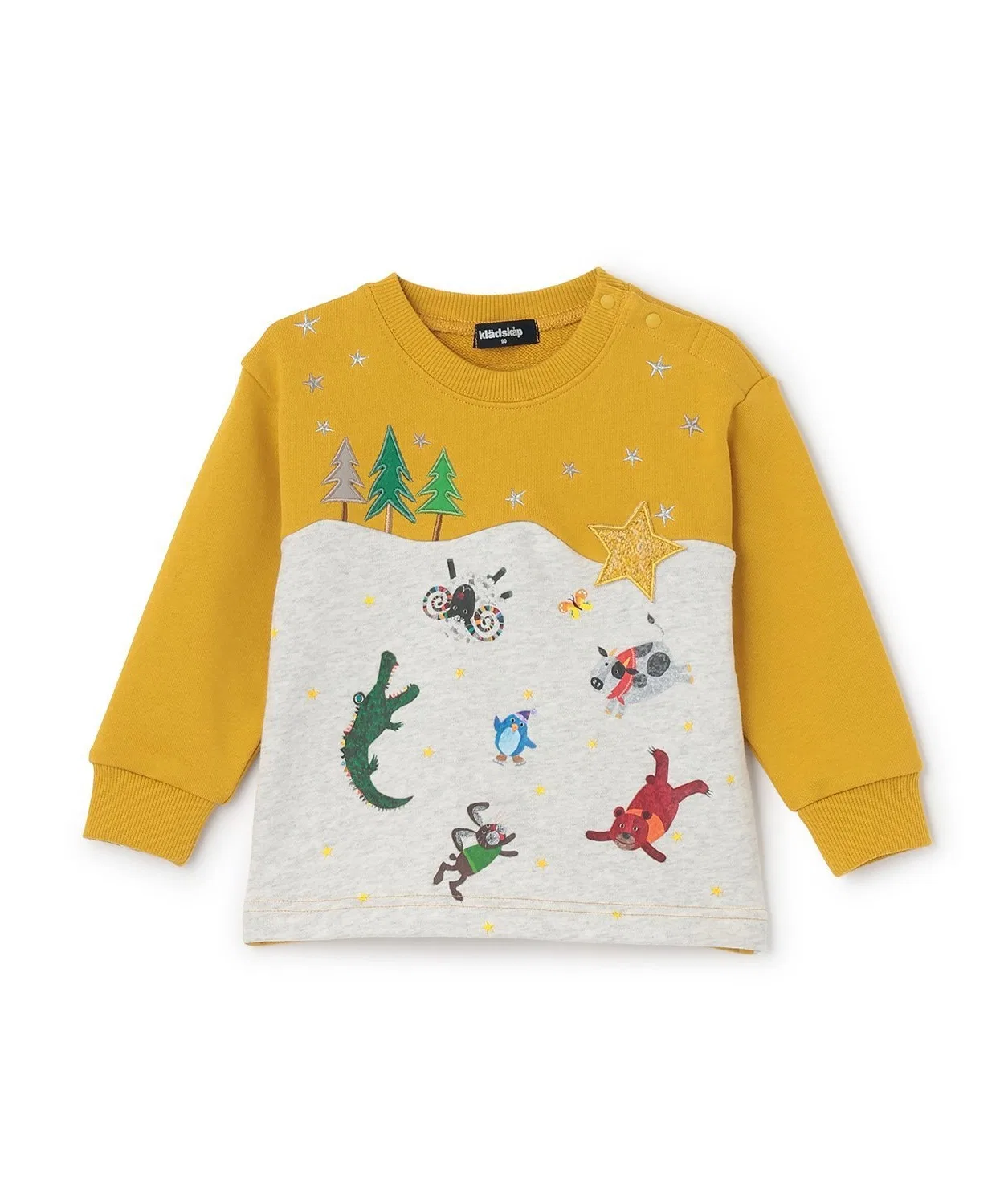 Детский свитшот Winter Animals бренда Колобок, цвет горчичный