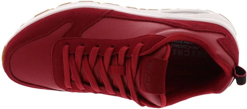 Женские кроссовки Skechers Uno Stand On Air, Red Leather Pu Mesh Trim Red — фото 3