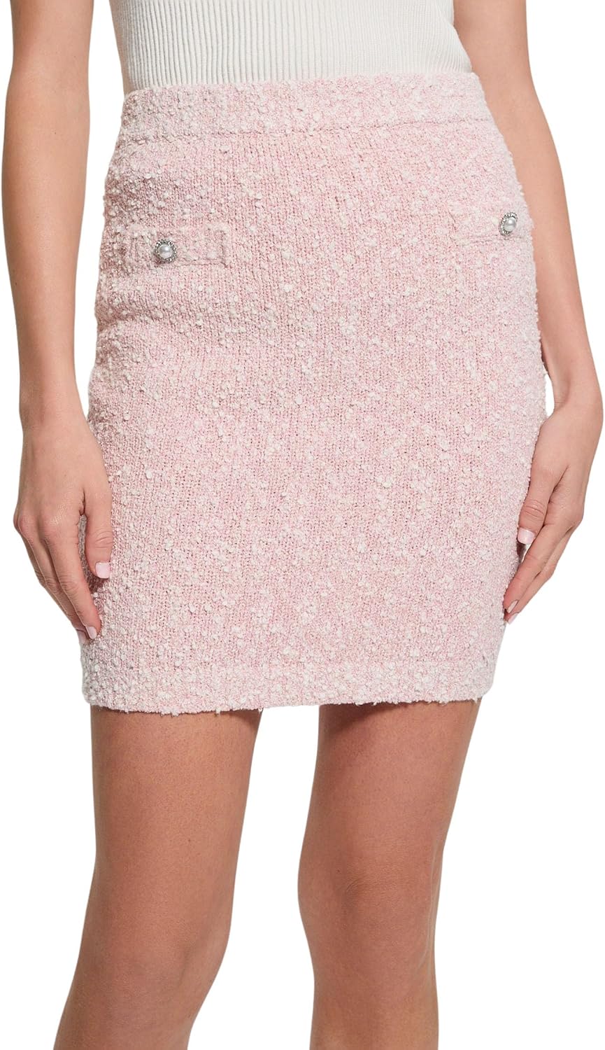 

GUESS Женская экологичная юбка-свитер Dorothy, Pink And White Combo