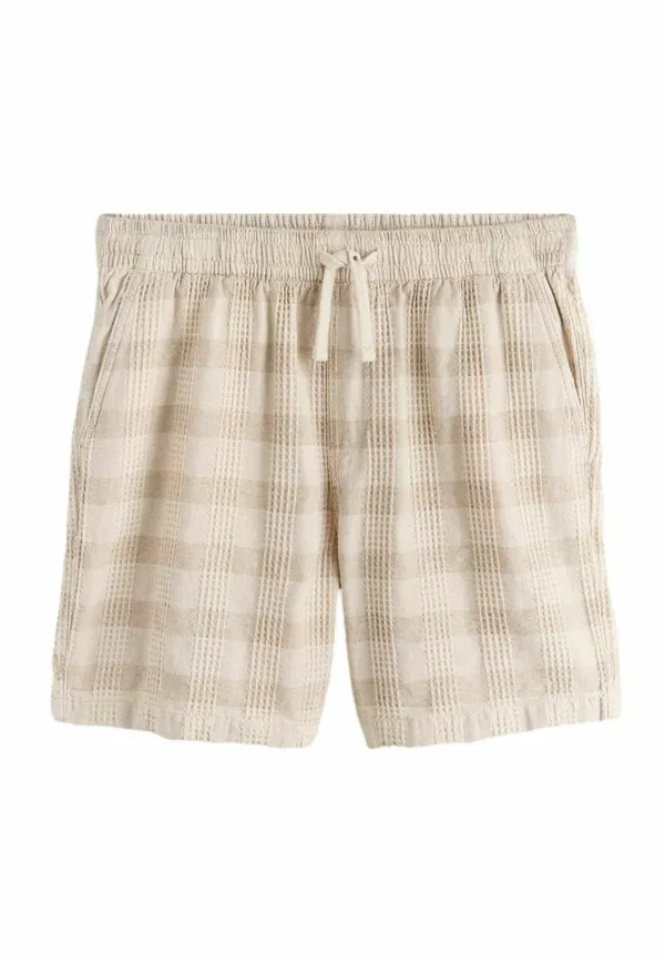 Шорты Next Regular fit textured check drawstring waist, нейтральный — фото 4