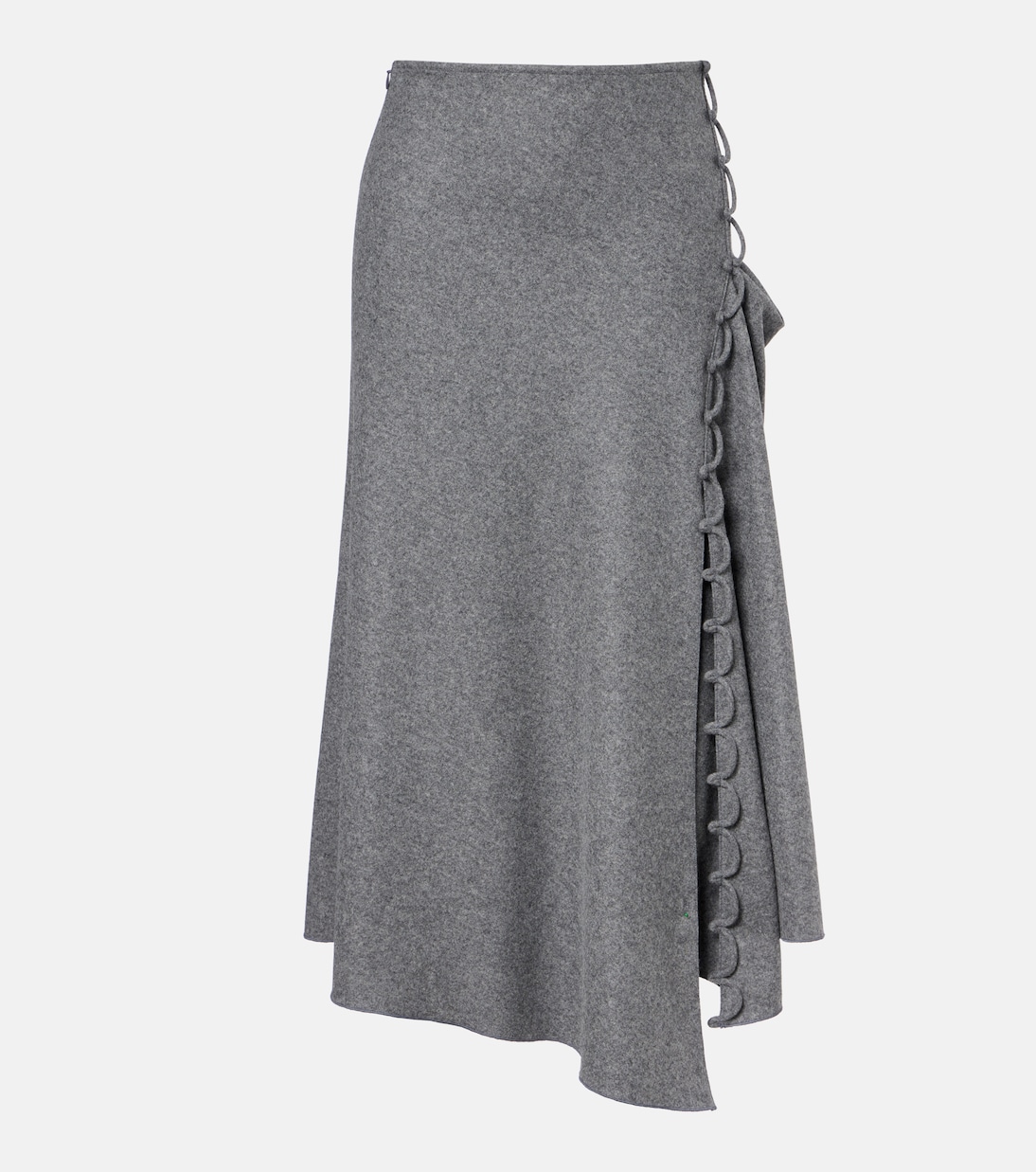 

Асимметричная юбка миди из шерсти и кашемира Victoria Beckham, Mid Grey Melange