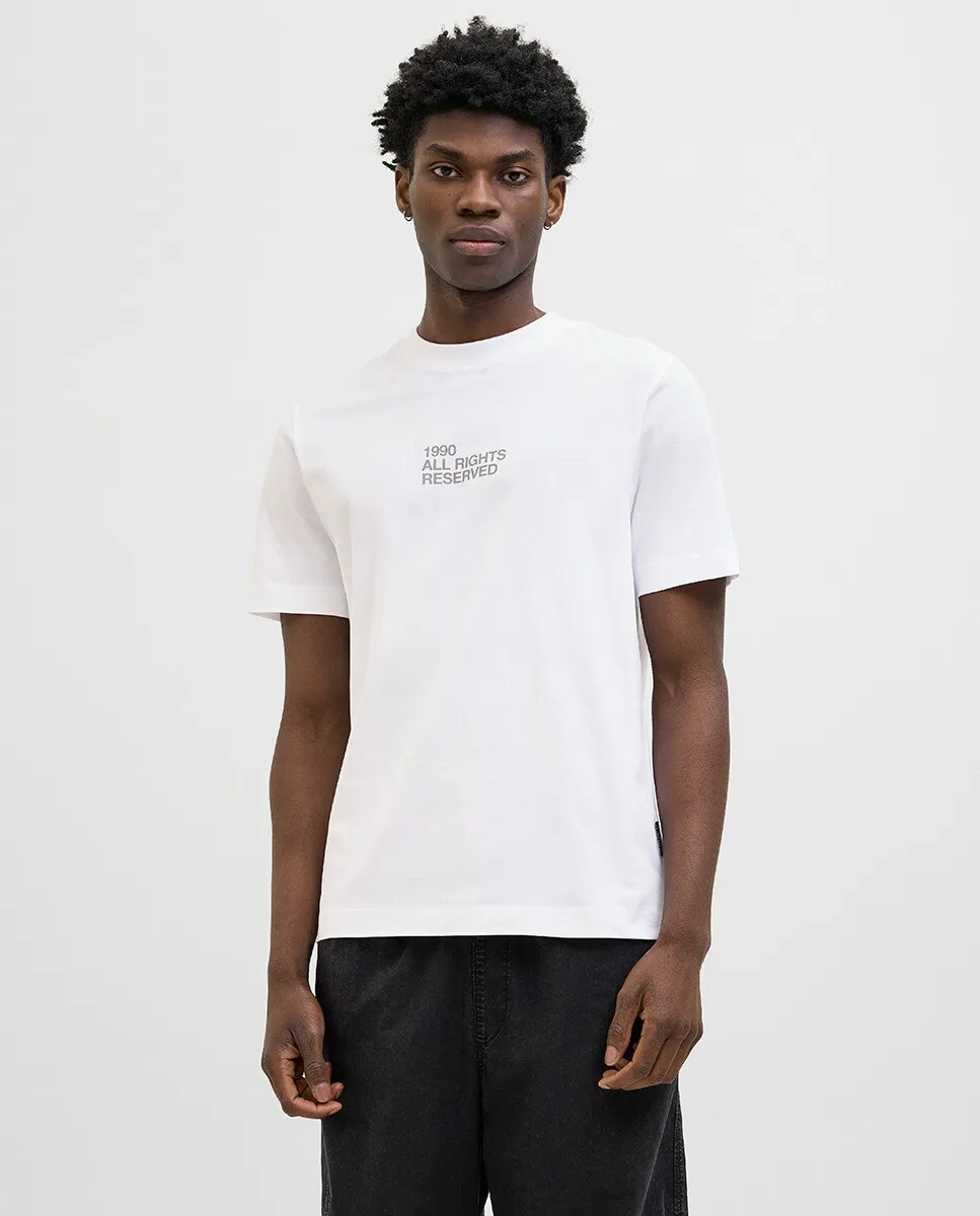 

Мужская футболка с коротким рукавом и рисунком спереди Jack & Jones, белый