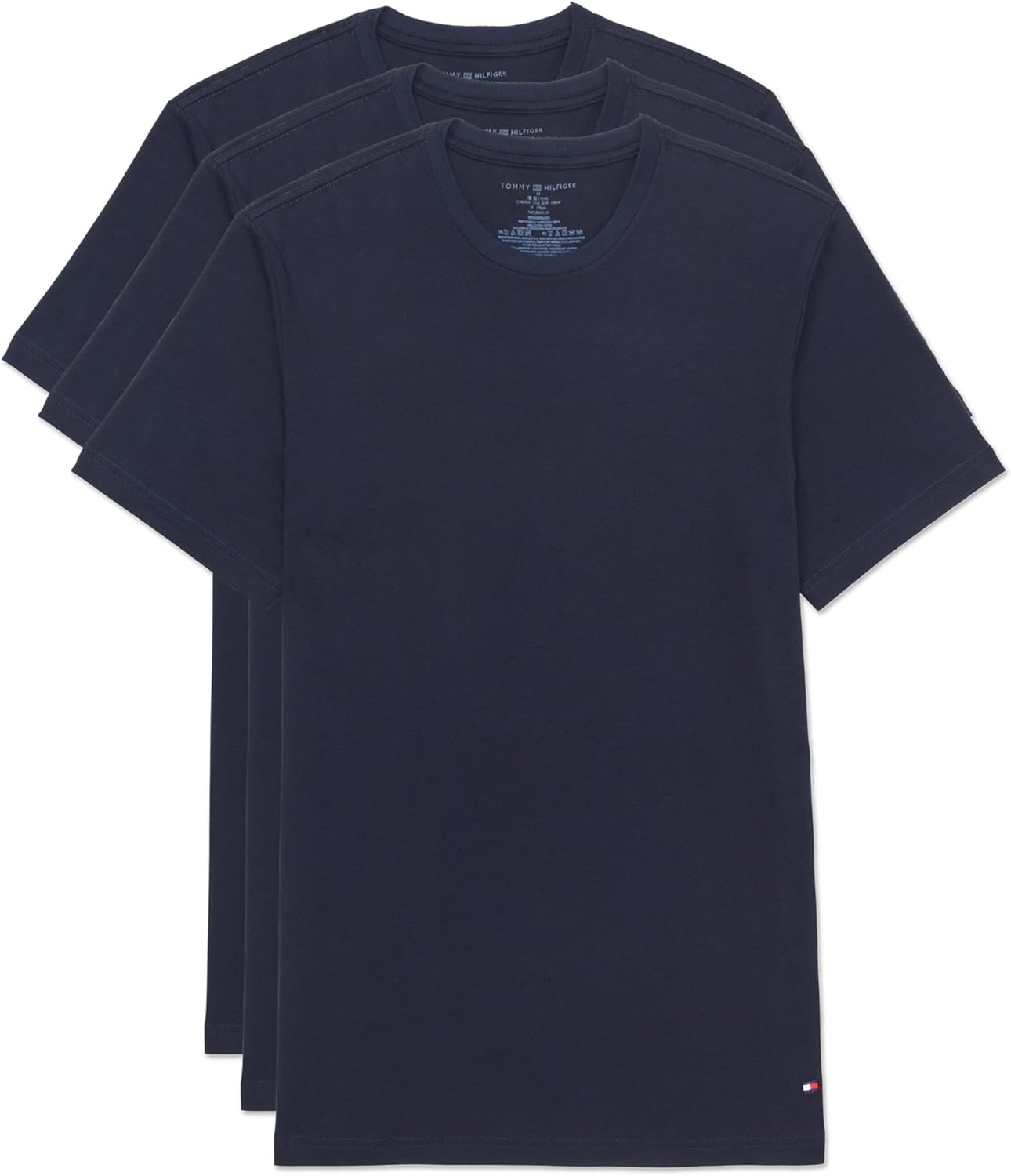 

Мужские футболки Tommy Hilfiger из хлопка, классические футболки с круглым вырезом, 3 Navy
