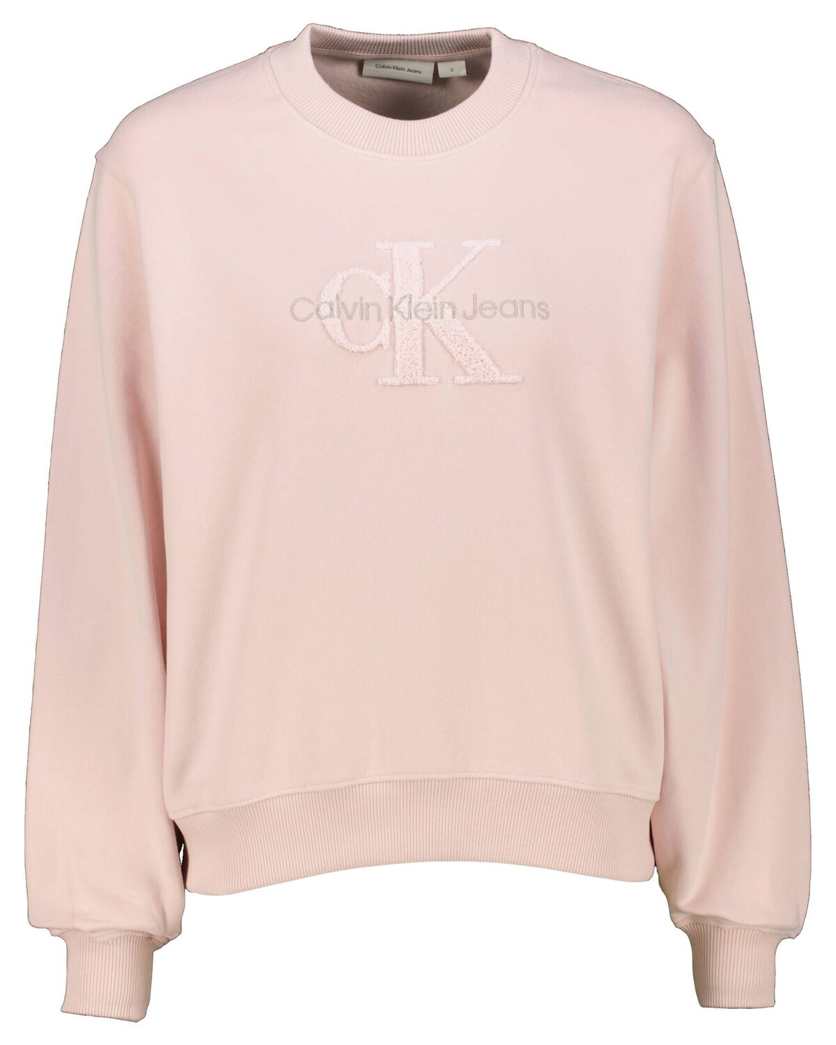 

Свитшот из синели с монологом свободного кроя Calvin Klein, розовый