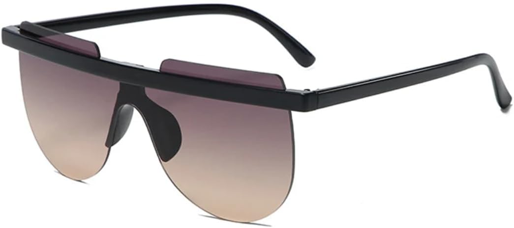 

Панк-стиль, популярные цельные женские солнцезащитные очки, роскошные без оправы, мужские очки для активного отдыха, вождения, спорта, защита от УФ-излучения UV400 TVTBBVV, Black Gray Tea