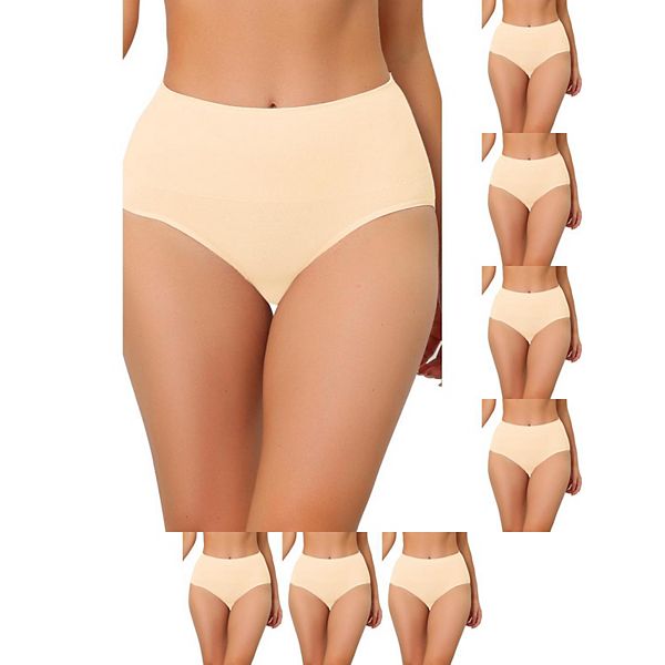 

8 пар женского белья для коррекции фигуры с высокой талией, дышащие трусики Inspire Chic, Beige