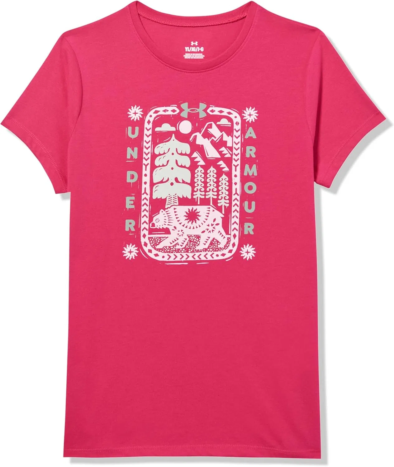 Футболка для девочек Under Armour Performance Graphic Tee, Fuchsia Folklore
