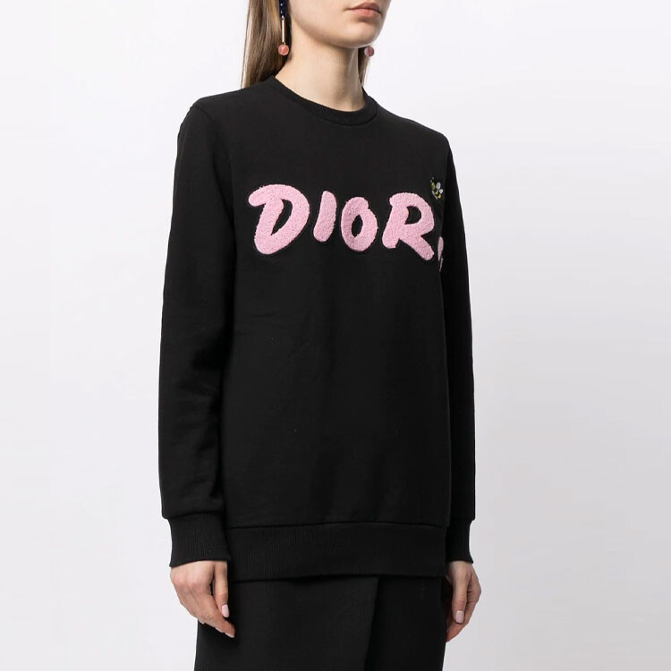 Ежеквартальные новинки Толстовка женская черная Dior — фото 3