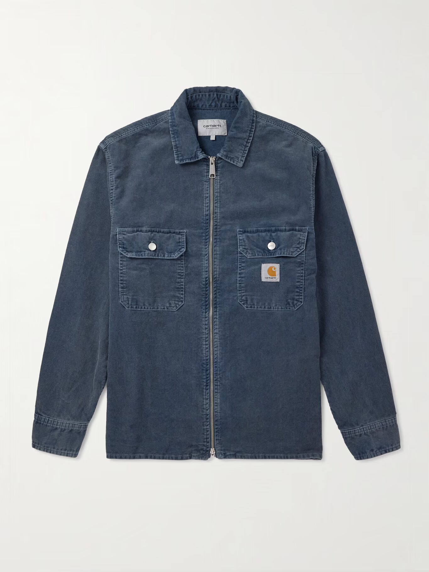 

Хлопковая вельветовая рубашка с аппликацией логотипа Reynold CARHARTT WIP, синий