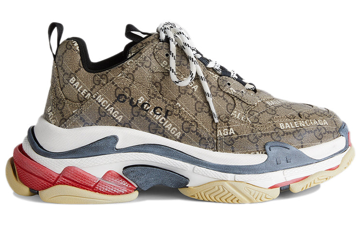 Кроссовки Balenciaga x Gucci Triple S Sneaker 'The Hacker Project Beige' 681066-ULZ10-9795, бежевый — фото 2