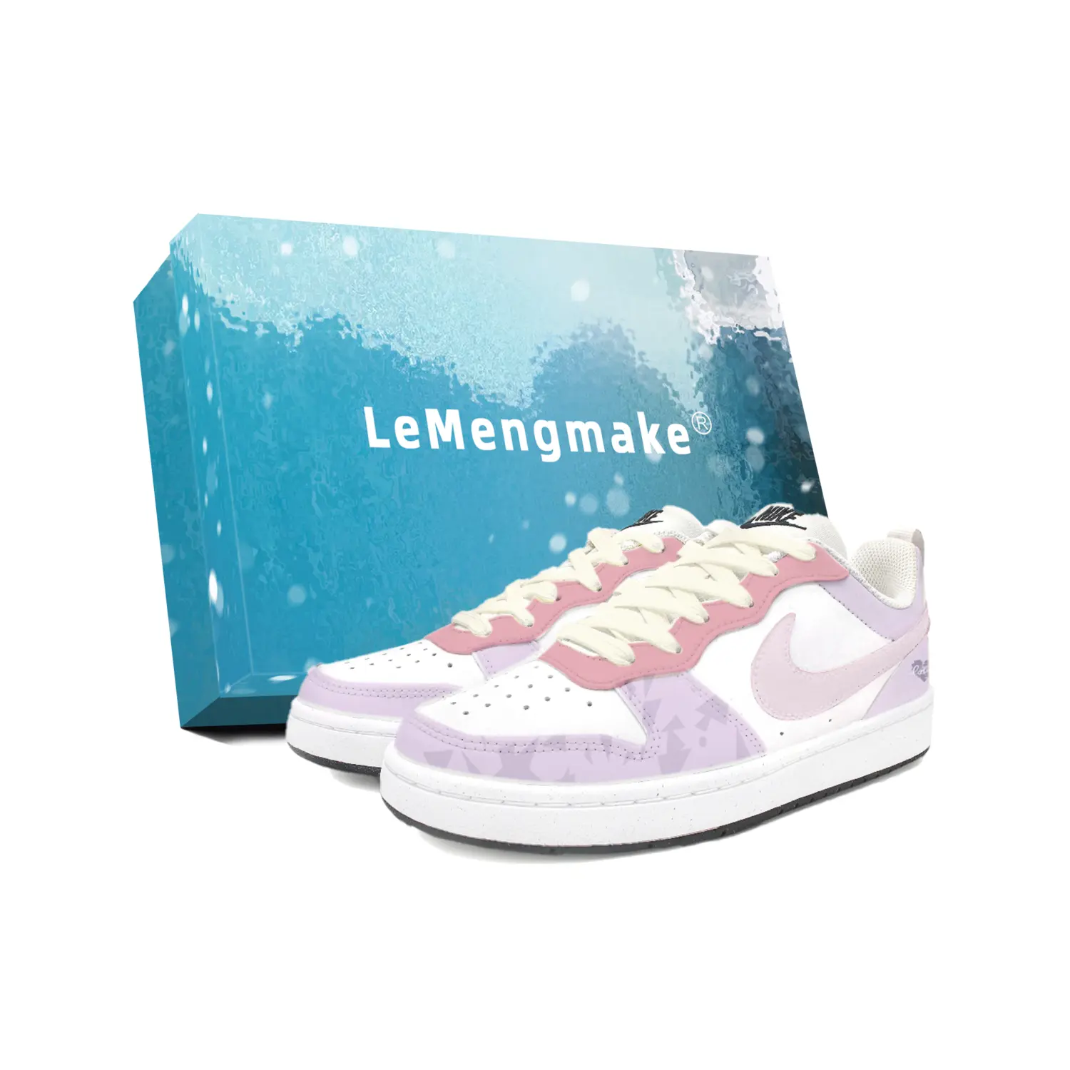 

Nike Пурпурные скейтерские кроссовки Court Borough Starlight Prologue Abrasion resistant low top для детей, белые, унисекс