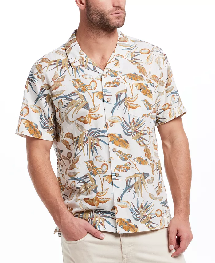 

Мужская классическая рубашка с принтом в виде пальмовых листьев Camp Shirt Weatherproof Vintage, коричневый/бежевый
