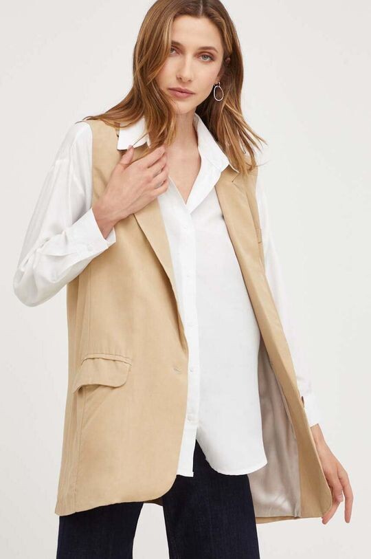 

Жилет из смесового льна Answear Lab, бежевый