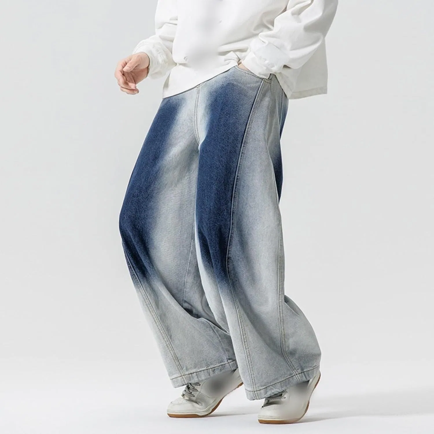 Джинсы свободные, Oversized, Light Blue — фото 2
