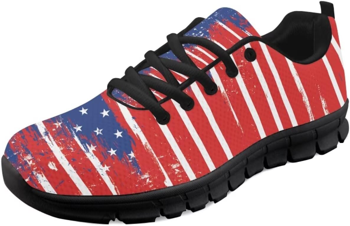 

Мужские и женские кроссовки для бега по дороге, тенниса, ходьбы, с шнуровкой, для тренировок, спорта и походов, легкие Getelinseng, American Flag