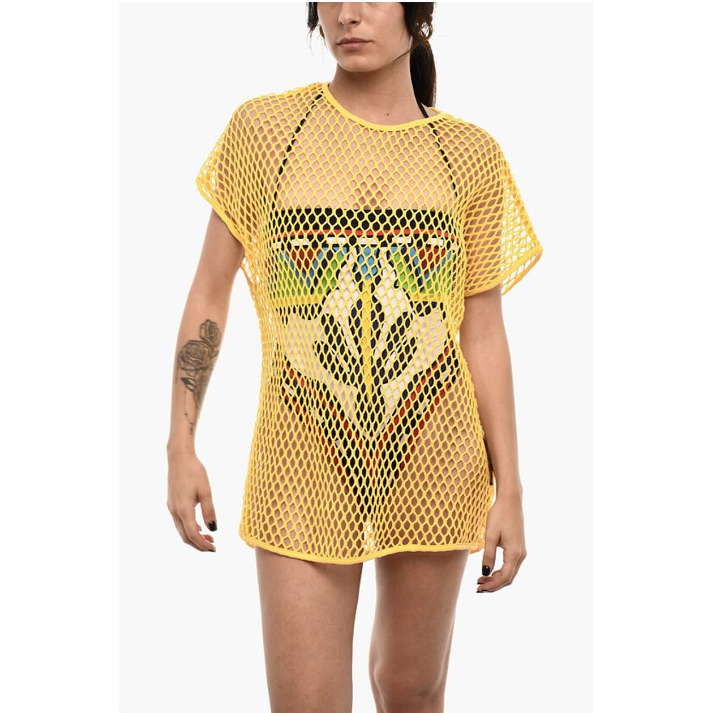 

Однотонное ажурное пляжное платье-накидка Dsquared2, Yellow