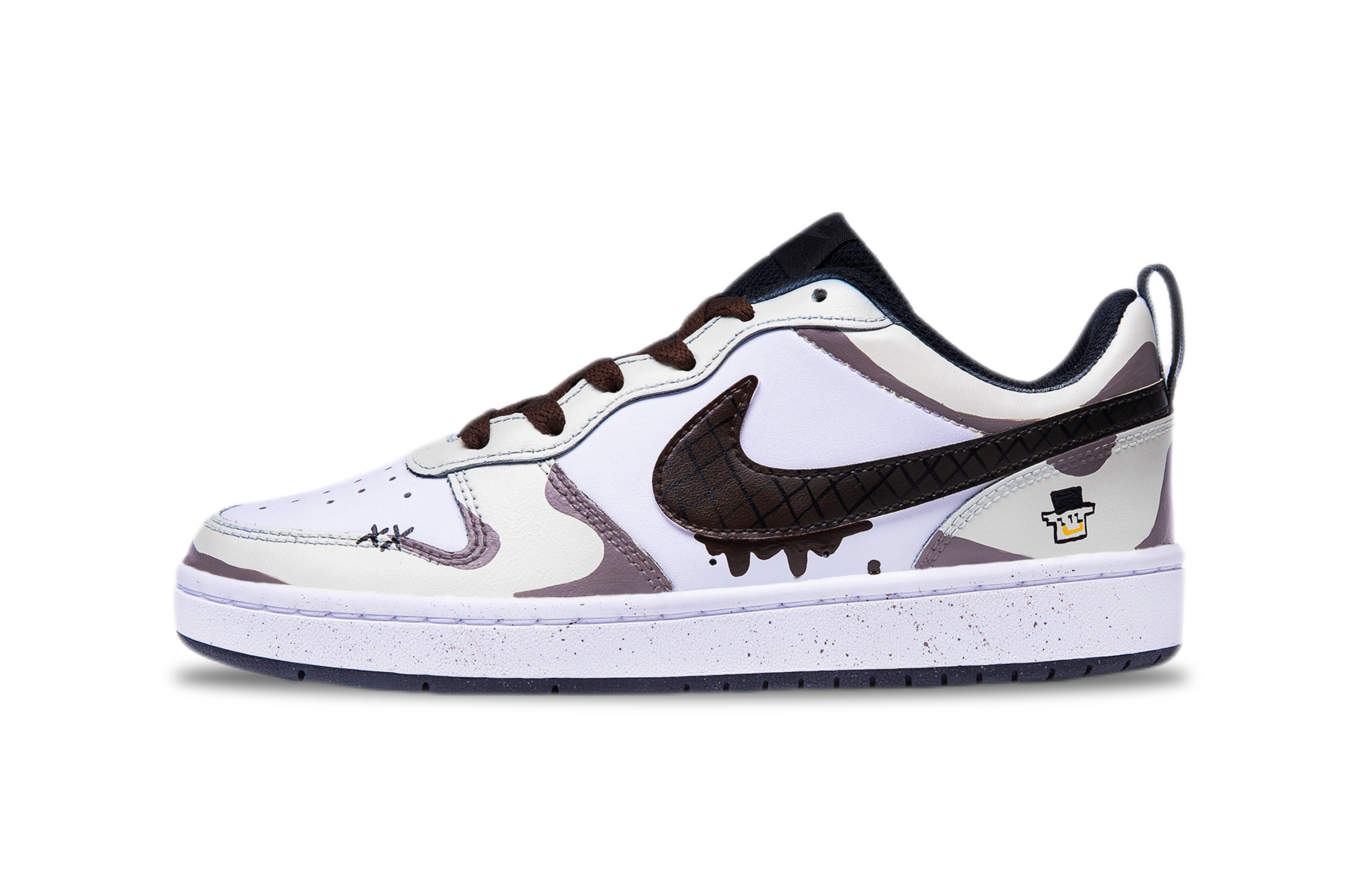 

Кроссовки Nike Court Borough Skateboarding Shoes Women's Low-top Brown/White, коричневый